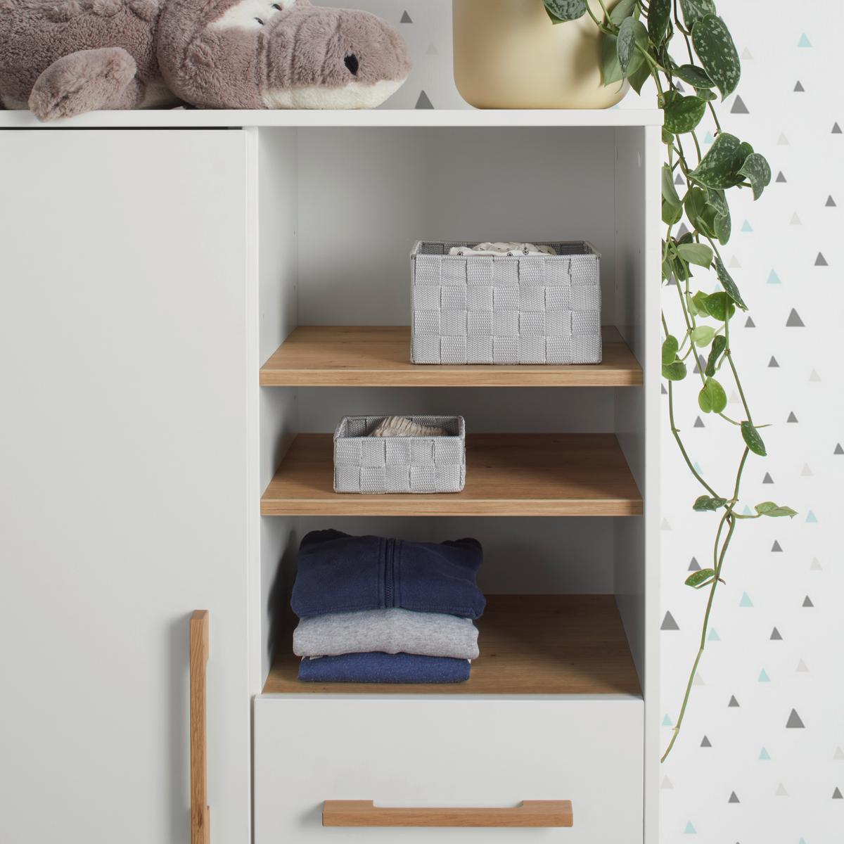 Highboard Luna White in Weiß ca. 93x130x40cm - Weiß/Eiche Artisan, KONVENTIONELL, Holzwerkstoff (93/130/40cm) - Roba