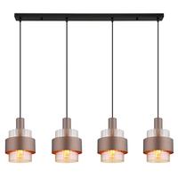 Viseća Svjetiljka Brončana Boja - narančasta/brončane boje, Design, staklo/metal (110/18,5/150cm) - Globo