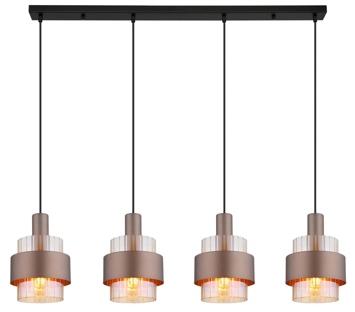 Viseća Svjetiljka Brončana Boja - narančasta/brončane boje, Design, staklo/metal (110/18,5/150cm) - Globo