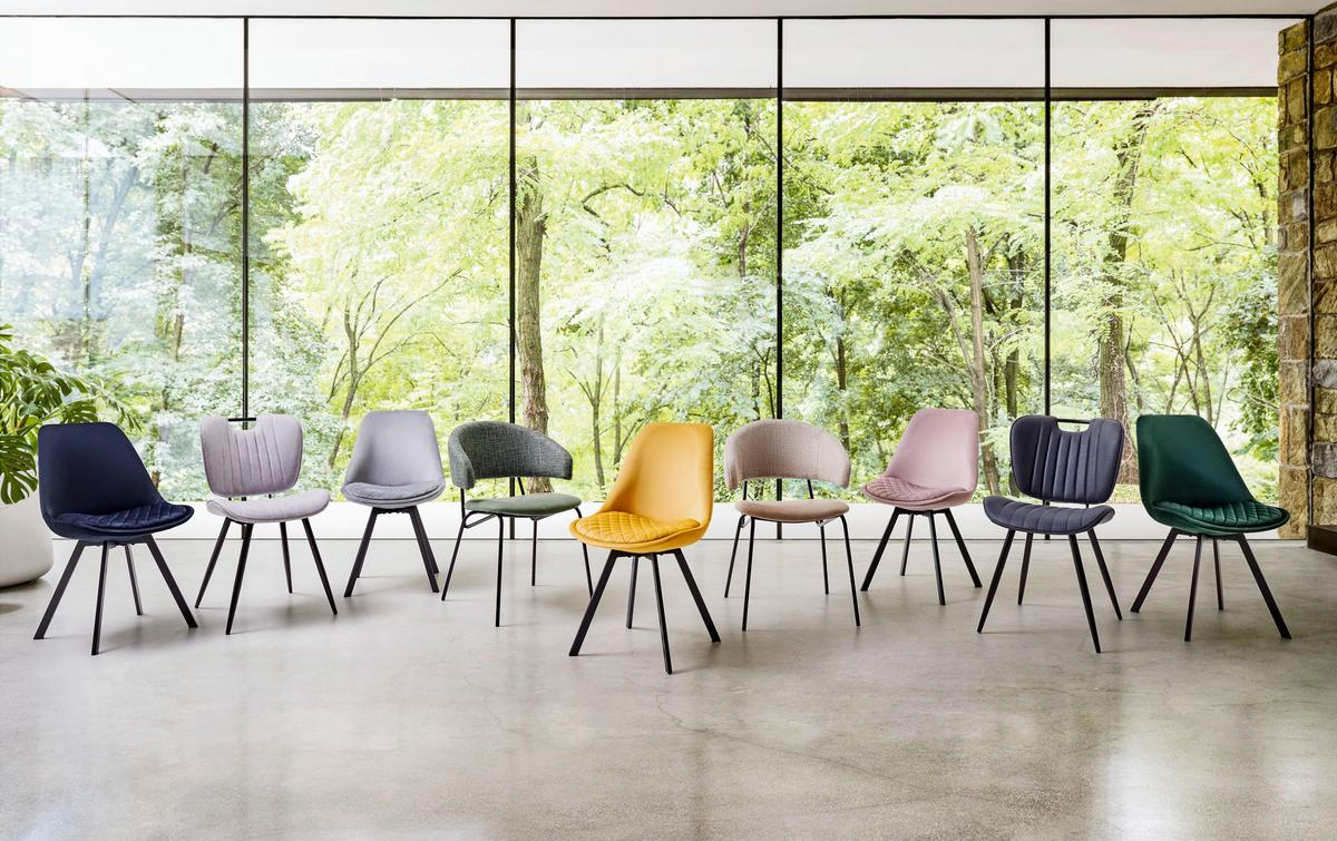 Stuhl Mia Grau Samtbezug Gepolstert - Schwarz/Grau, MODERN, Holz/Textil (49/83/53cm) - Bessagi Home