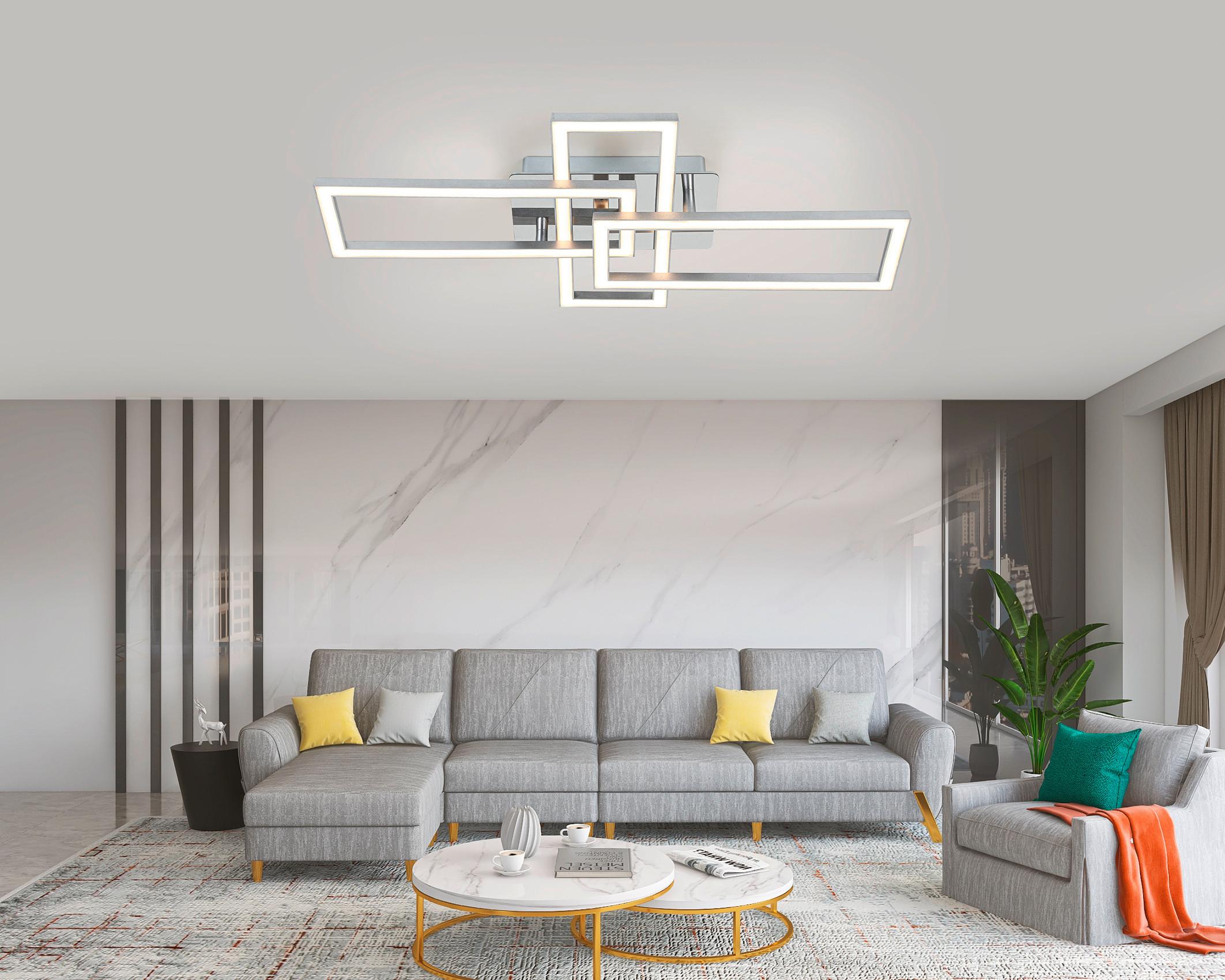 LED-Deckenleuchte Omie Silber-/Chromfarben max.24Watt - Chromfarben/Silberfarben, MODERN, Kunststoff/Metall (63,5/34/8cm) - Mömax