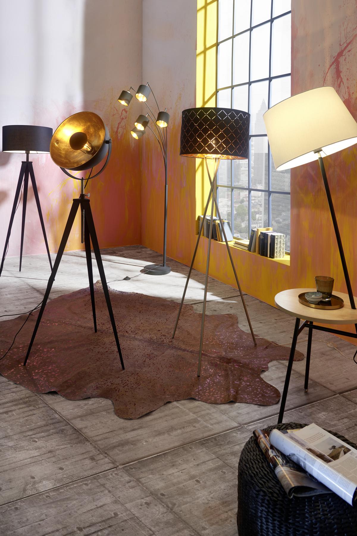 LAMPA STOJĄCA SAN DIEGO *SBN* - czarny, Konventionell, metal/tkanina (49/158cm) - Novel