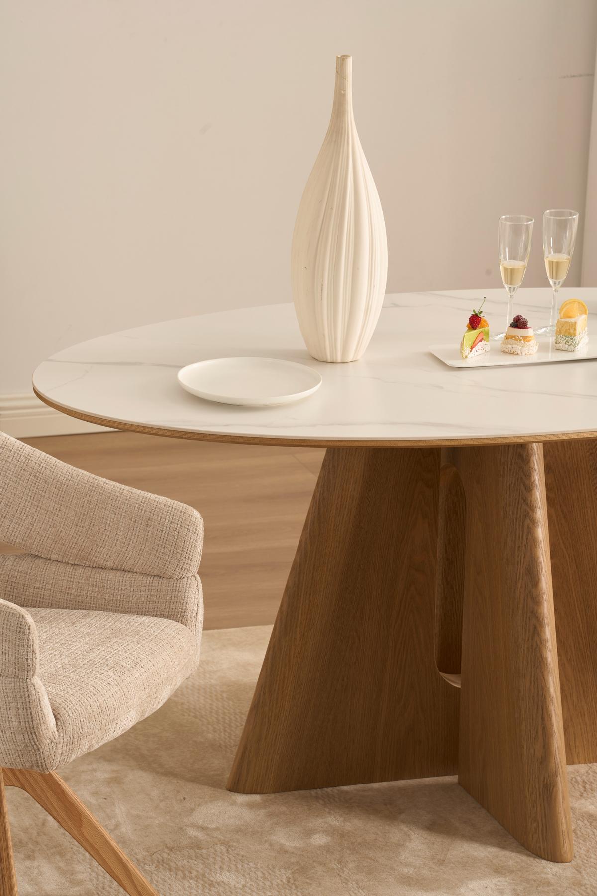 Jedilna Miza Otis, Barva Hrasta, Bela, 160x90 - barve hrasta/bela, Moderno, kamen/leseni material (160/90/75cm) - Livetastic