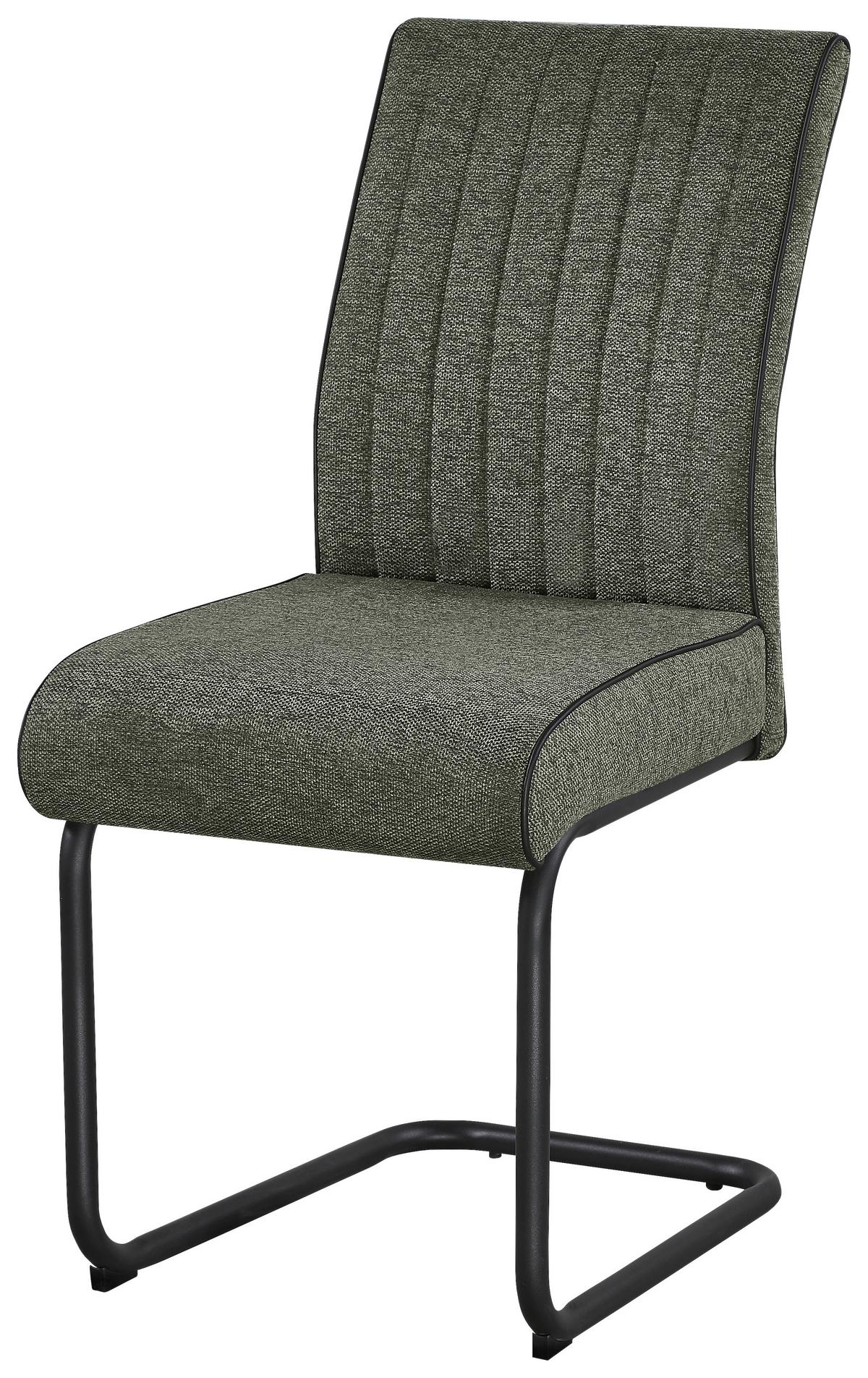KRZESŁO NA PŁOZIE GIORGIA - zielony/czarny, Modern, metal/tkanina (58/86/45cm) - Mömax