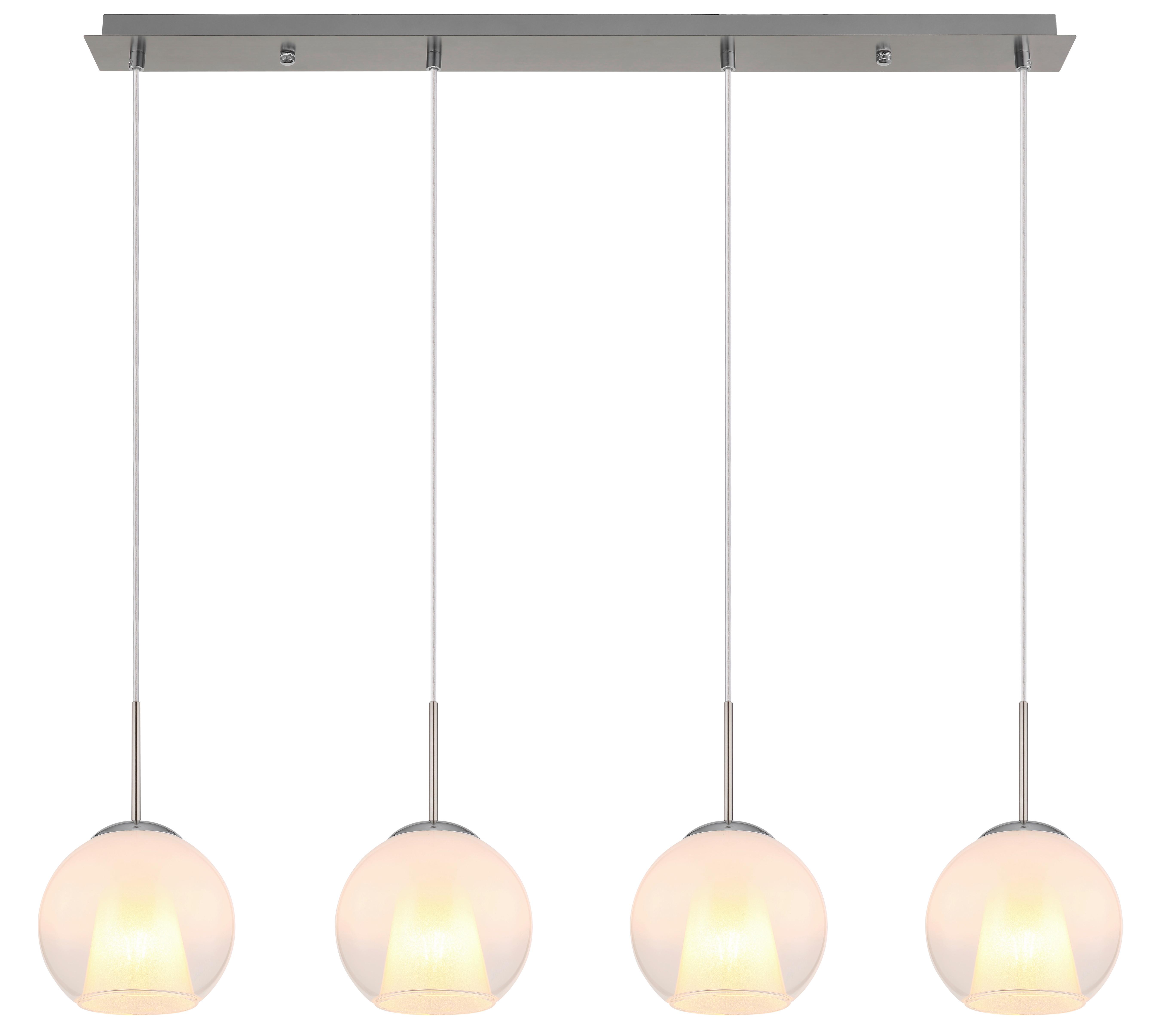 HÄNGELEUCHTE 15749N-4H BARRY - Klar/Chromfarben, Basics, Glas/Kunststoff (100/18/120cm) - Globo