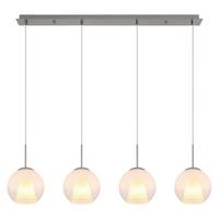 HÄNGELEUCHTE 15749N-4H BARRY - Klar/Chromfarben, Basics, Glas/Kunststoff (100/18/120cm) - Globo