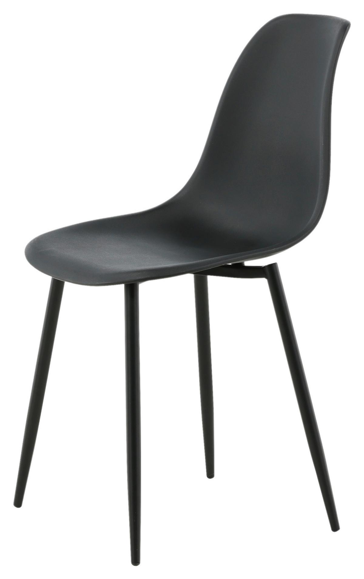 STUHL-SET POLAR - Schwarz, Design, Kunststoff/Metall (45,5/81/58cm) - Livetastic