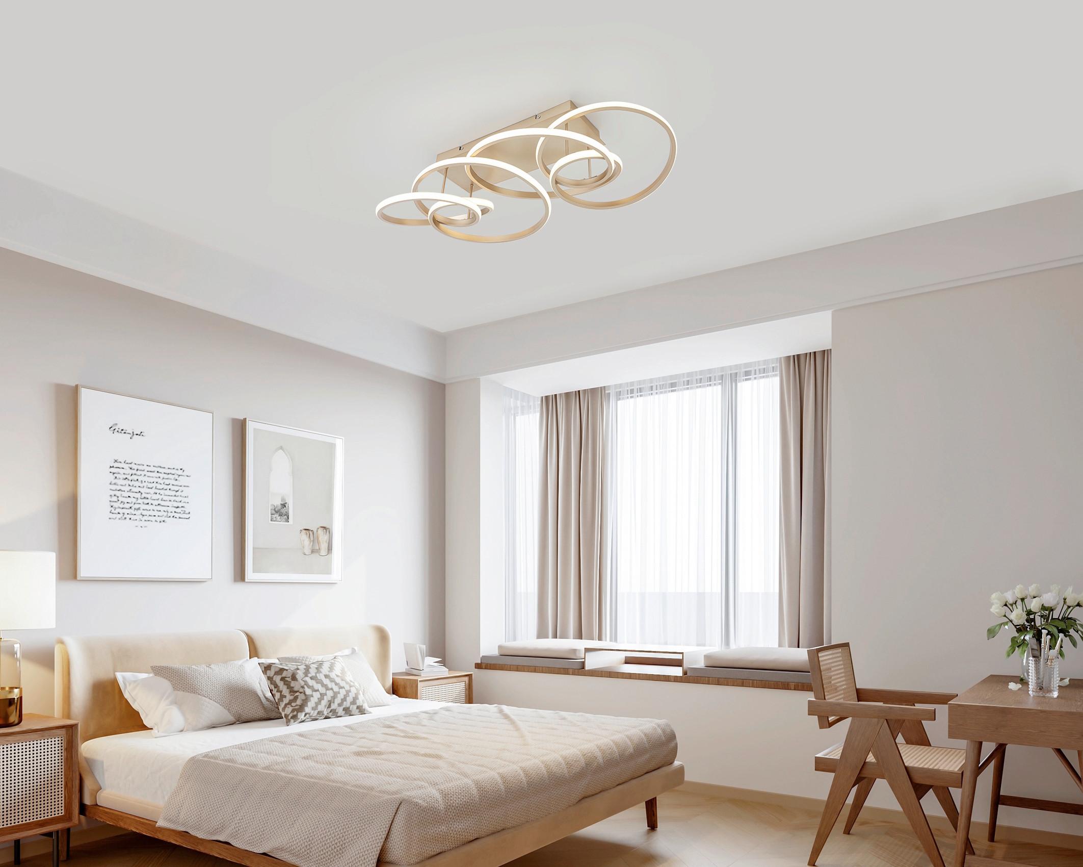 LED-TAKLAMPA JULI - cappuccino, Modern, metall/plast (70/40/25cm) - Premium Living