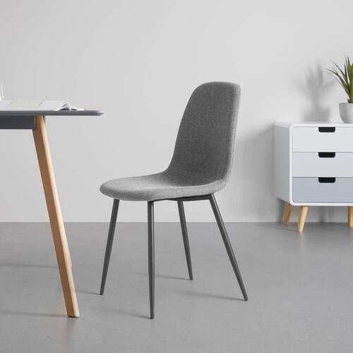 Stuhl Svenja Grau/Schwarz - Schwarz/Grau, Basics, Holz/Textil (44/87/56cm) - Mömax