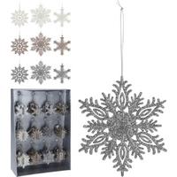 Decorațiune de agățat cca. 10 cm Nieves - argintiu/alb, Basics, plastic (10cm)