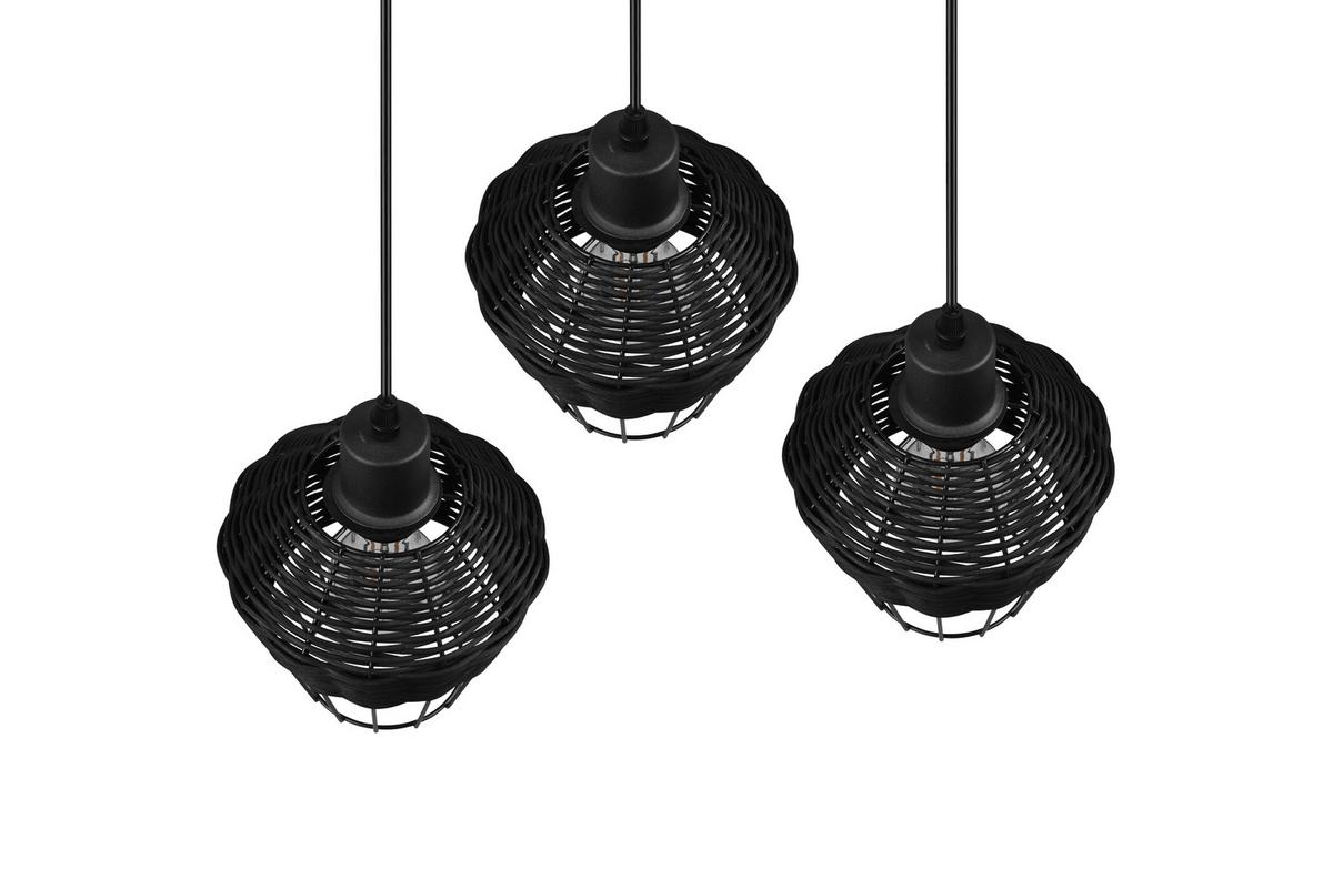Pendelleuchte Borka Schwarz max. 40 Watt - Schwarz, ROMANTIK / LANDHAUS, Holz/Metall (41/150cm)