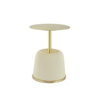 BEISTELLTISCH JOKAI 325 CREME - Goldfarben/Creme, Design, Holzwerkstoff/Textil (40/55cm) - Kayoom