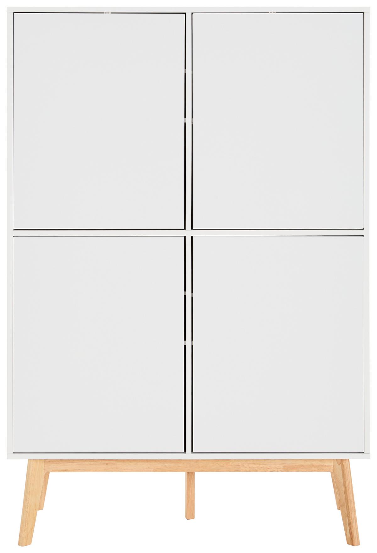 KOMODA WYSOKA KOPA - kolor naturalny/biały, Design, materiał drewnopochodny/drewno (100/149/40cm) - MID.YOU