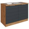 Spülenschrank Florenz mit Spüle ca. 120 cm Grau/Eiche - Eiche Wotan/Grau, Design, Holzwerkstoff/Metall (120/86/60cm) - Held
