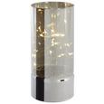 Windlicht Niclas inkl. Led Ø/h ca. 9/20 cm - Silberfarben, MODERN, Glas (9/20cm) - Mömax modern living