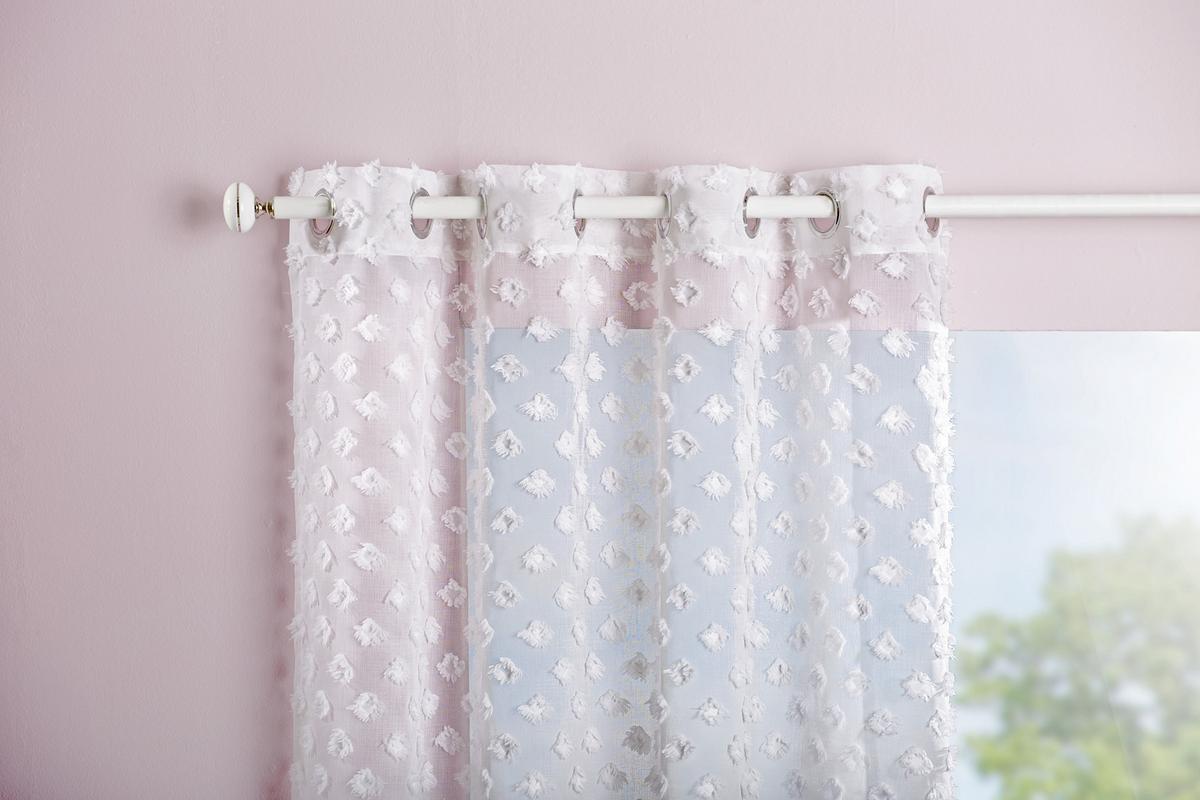 ZASŁONA NA PRZELOTKACH STINA - biały, Trend, tkanina (140/245cm) - Esposa