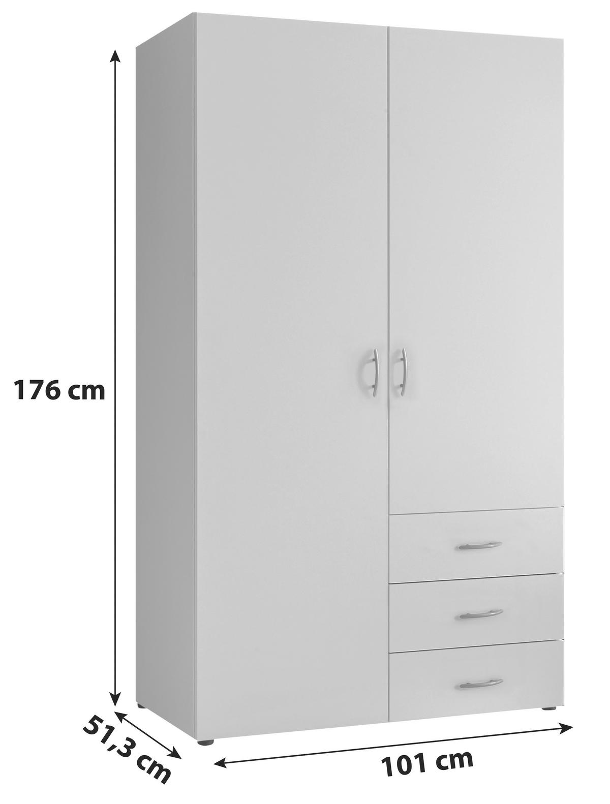 Omara S Klasičnimi Vrati Harry, Bela - srebrne barve/bela, Moderno, umetna masa/leseni material (101/176/51,3cm) - P & B