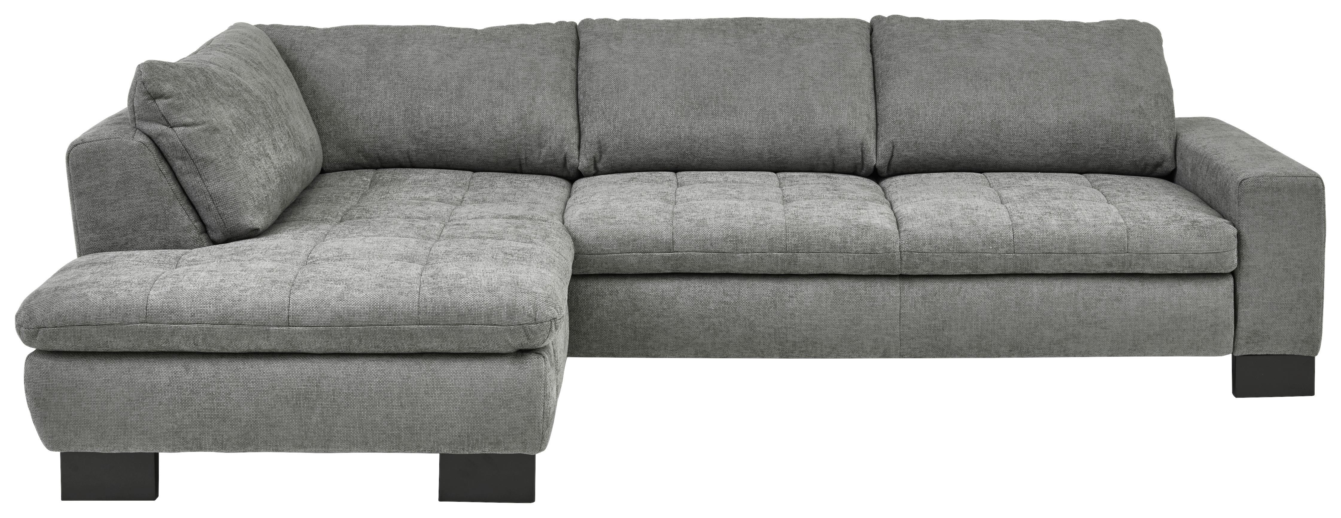 Ecksofa Lando Grau - gris/noir, Modern, textile/métal (197/84/289cm) - Premium Living