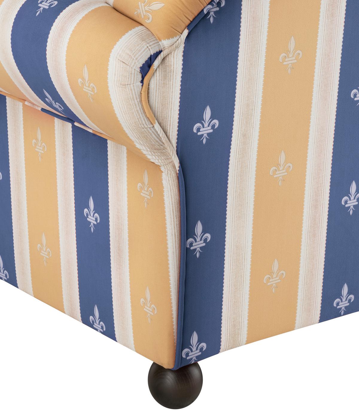 Ottomane Torello Blau Mikrofaser - Blau/Wengefarben, KONVENTIONELL, Holz/Textil (86/84/190cm) - Livetastic