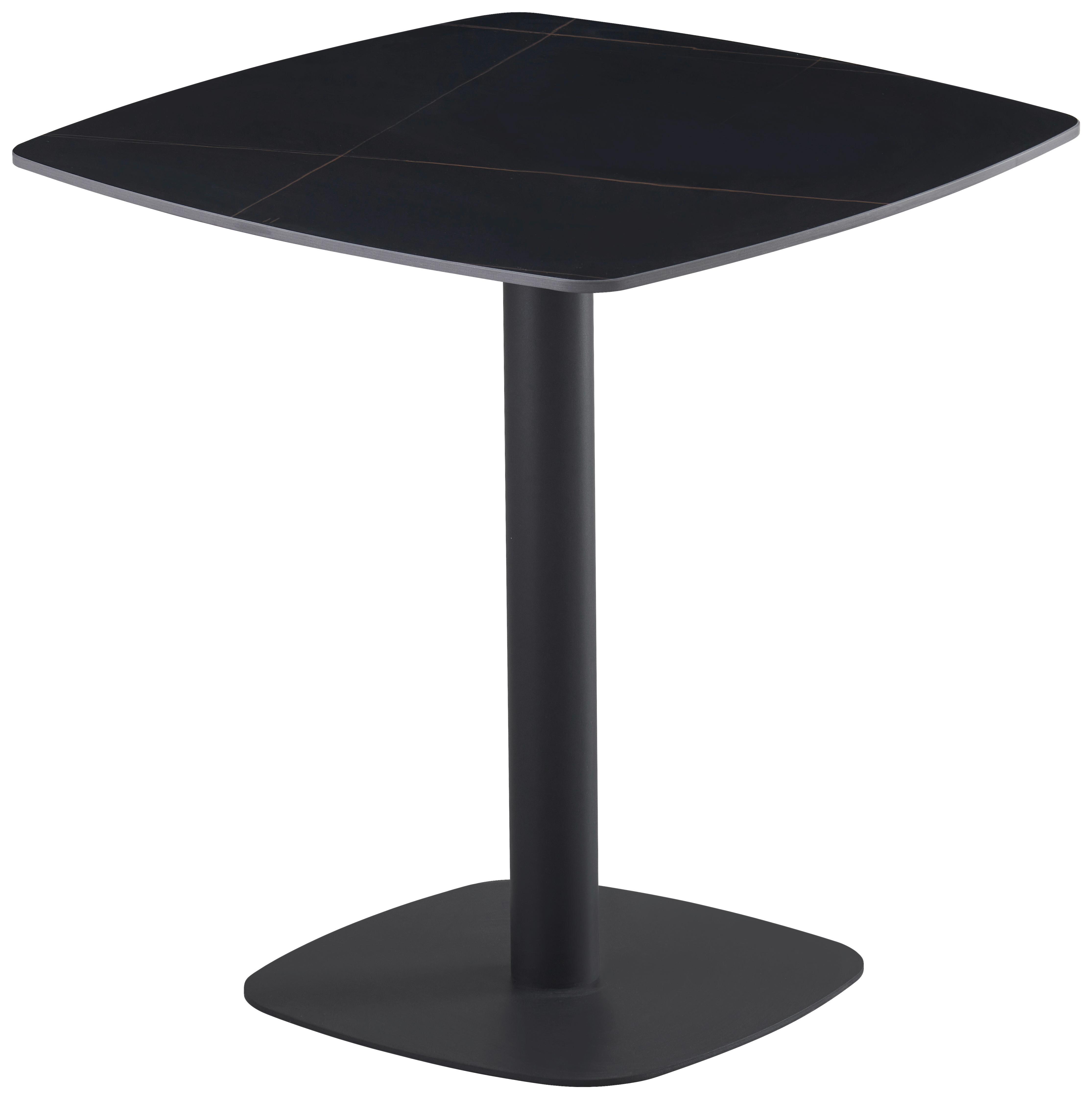 Bisztró Asztal Sam - fekete, Design, fém/kerámia (70/70/75cm) - Mömax