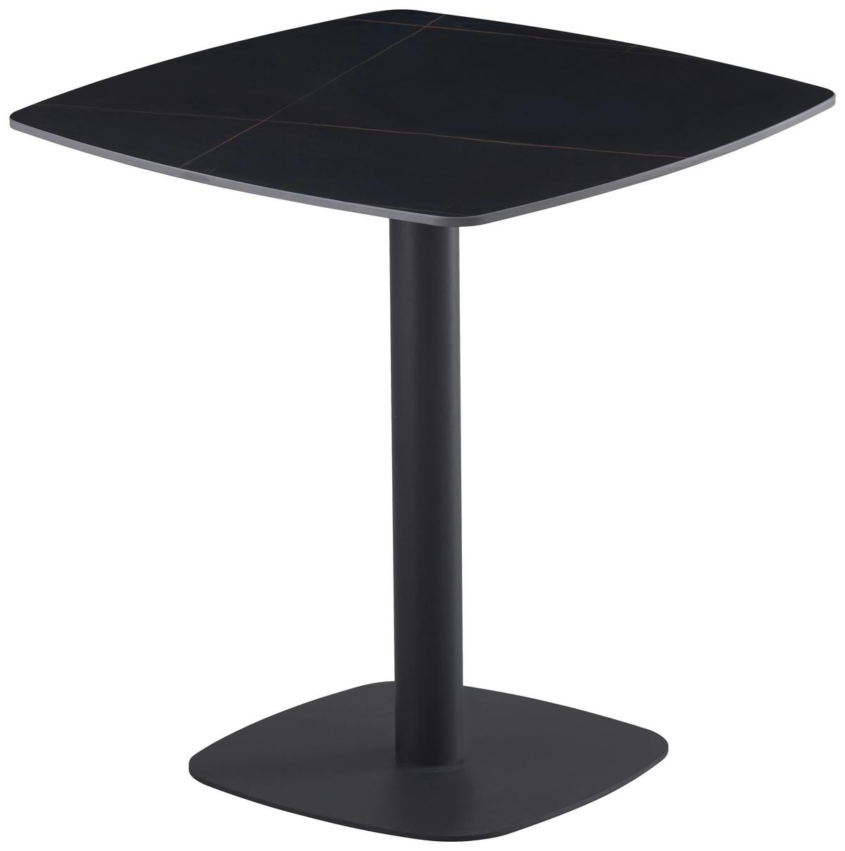 Bisztró Asztal Sam - fekete, Design, fém/kerámia (70/70/75cm) - Mömax