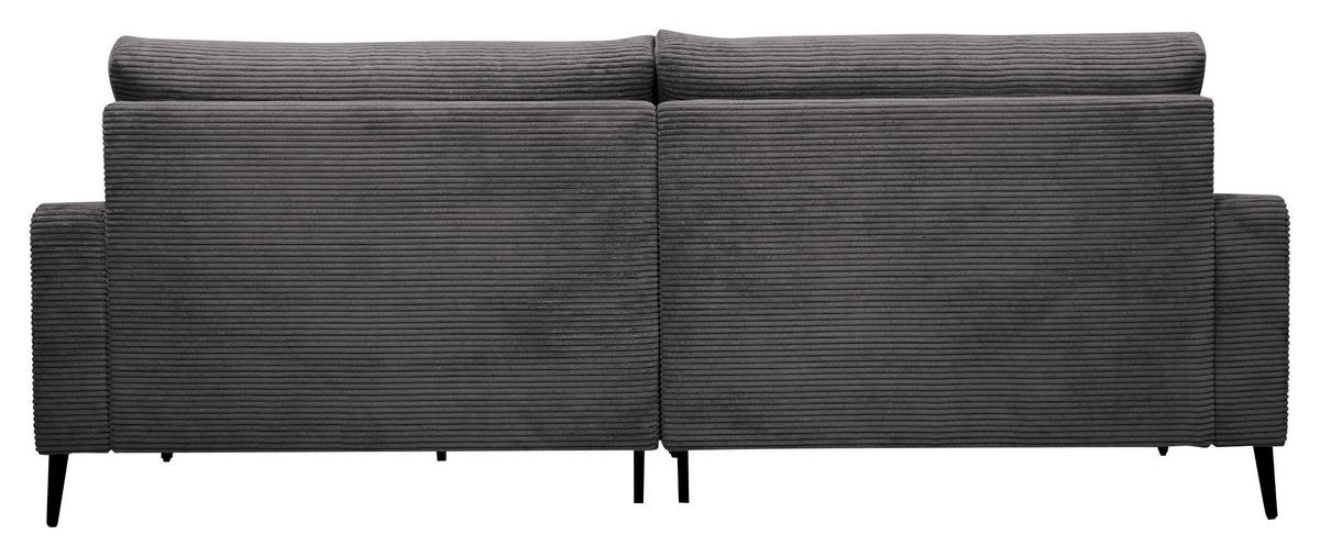 Ugaona Garnitura Cora - tamnosiva/crna, Moderno, tekstil/metal (223/86/161cm) - Mömax