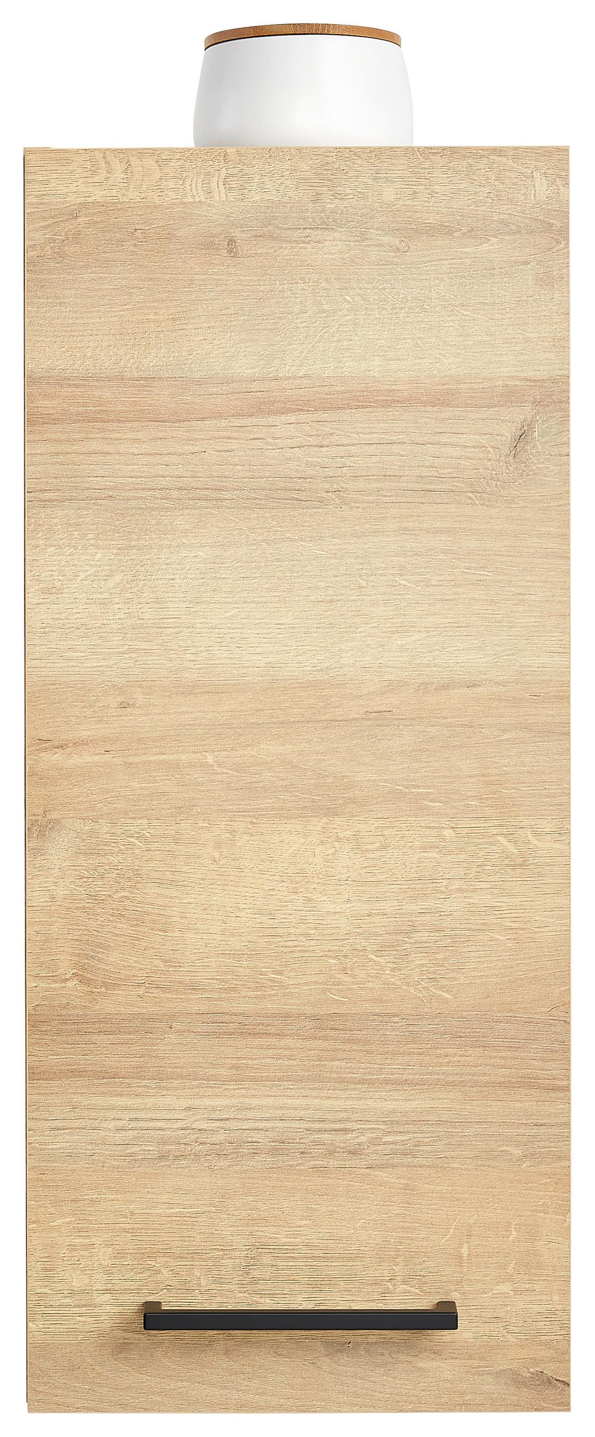 Gornji Element Za Kupaonicu Bavelli - boje hrasta/crna, Moderno, staklo/drvni materijal (30/70/32,5cm) - Pelipal