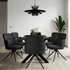 STOL MED ARMSTÖD KARO - svart, Modern, metall/textil (58/88/65cm) - Bessagi Home