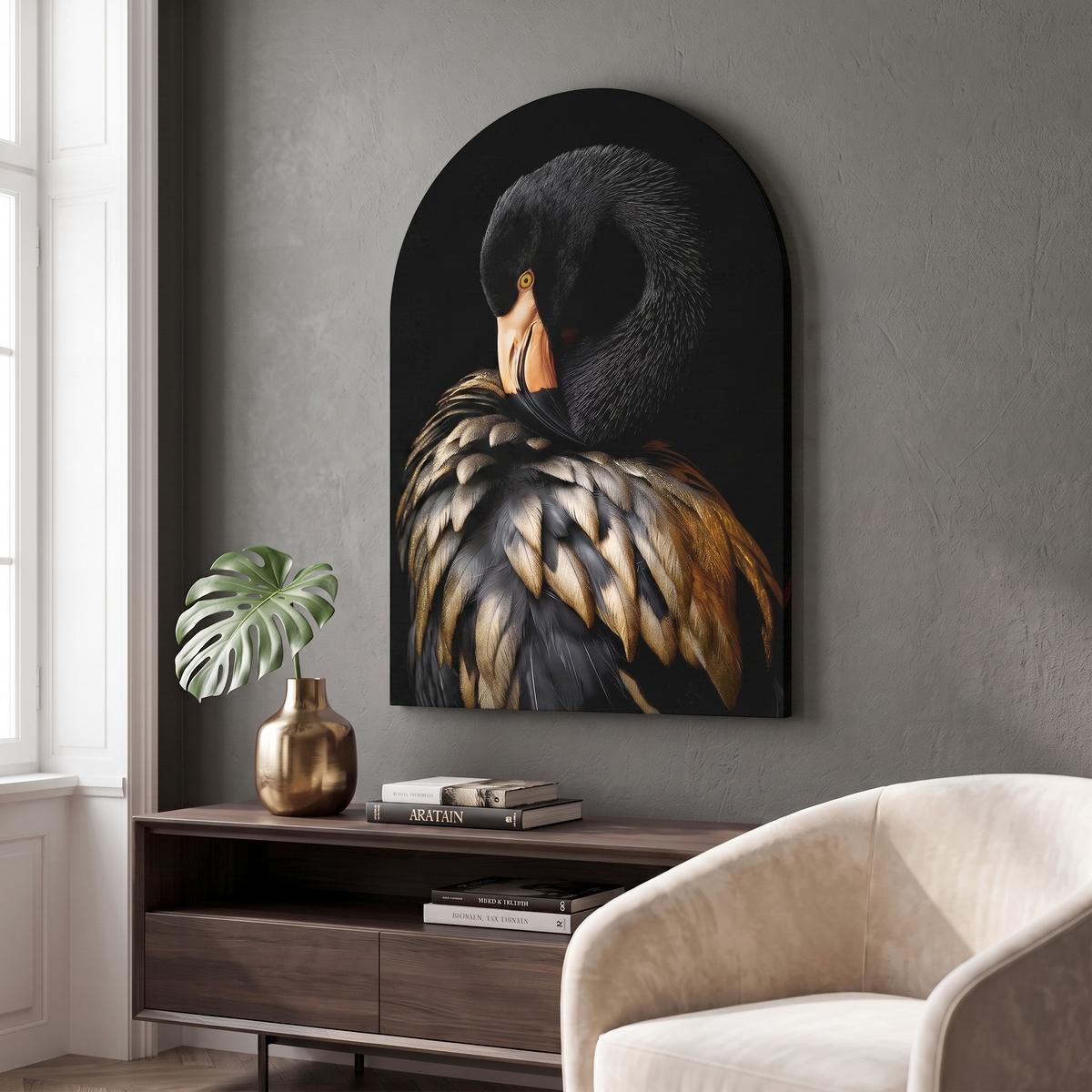 Glasbild Schwarz/Goldfarben ca.70x100cm - Goldfarben/Schwarz, Basics, Glas/Papier (70/100cm)