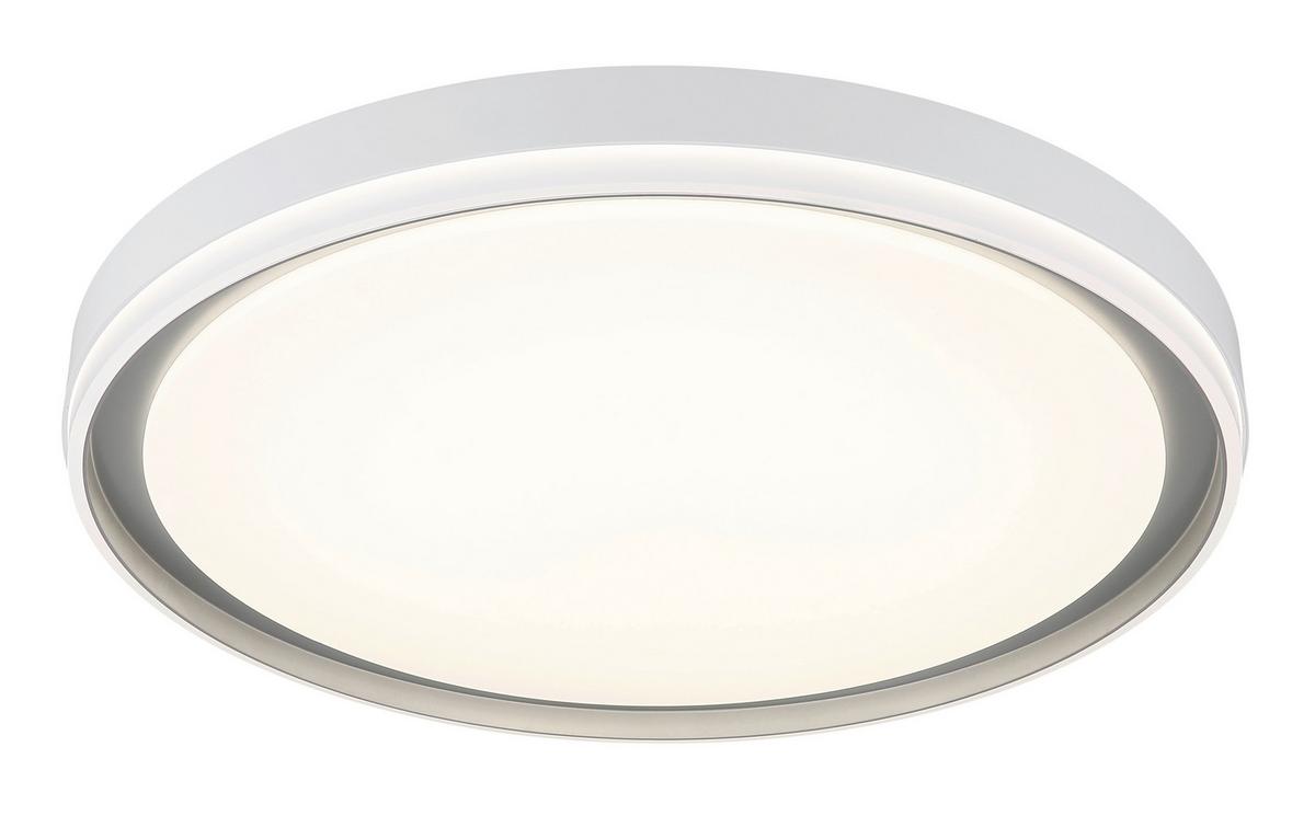 Led Stropna Svjetiljka Janice - bijela/srebrne boje, Design, metal/plastika (50/8cm) - Globo