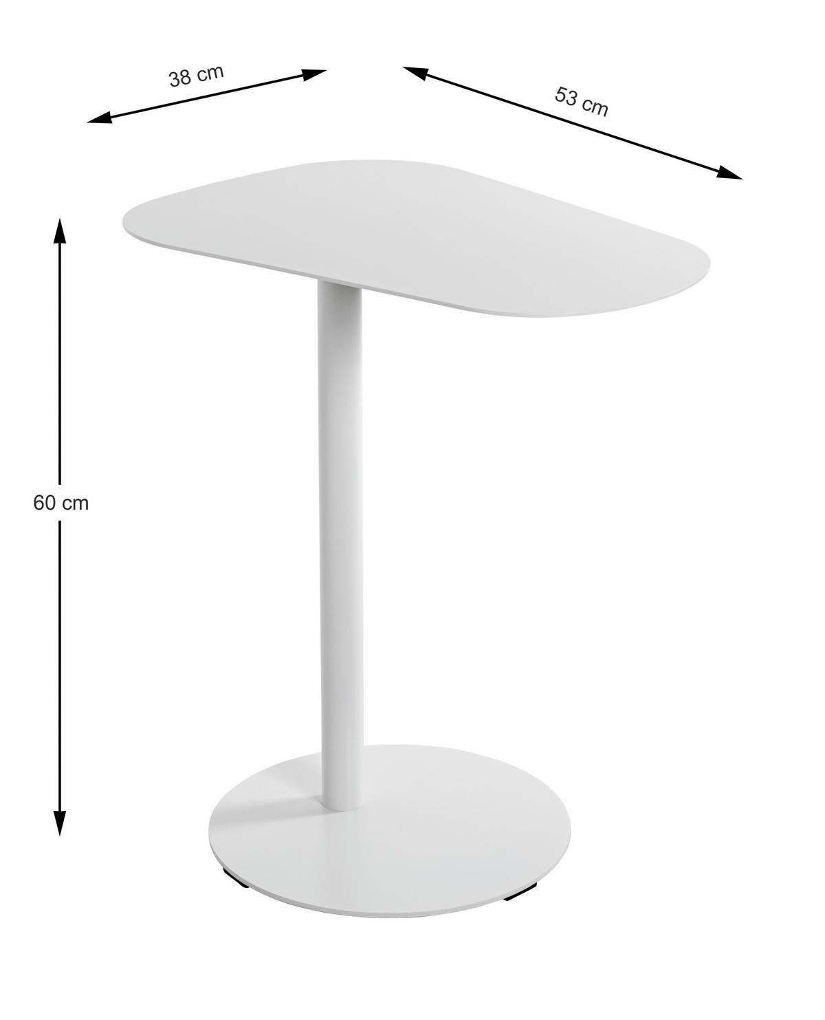 STOLIK BOCZNY CONNOR - biały, Trend, metal (53/38/60cm)