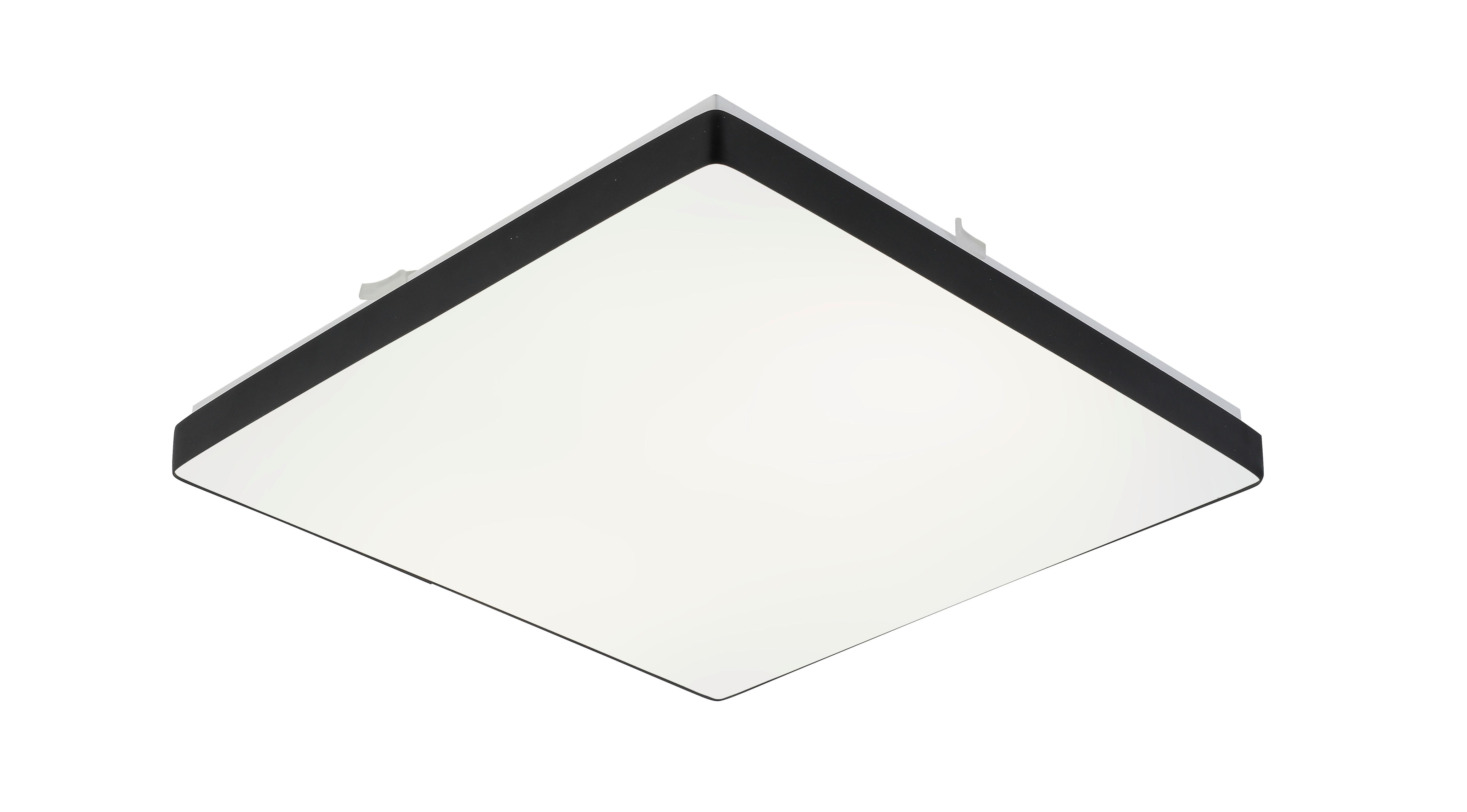 LED-Deckenleuchte Jannek Schwarz/Weiß max. 24 Watt - Schwarz/Weiß, MODERN, Kunststoff/Metall (33/33/5,5cm) - Premium Living