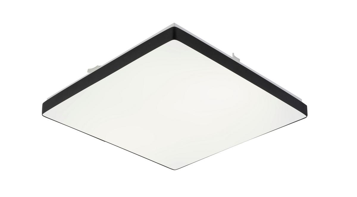 Plafonieră cu LED Jannek - alb/negru, Modern, plastic/metal (33/33/5,5cm) - Premium Living