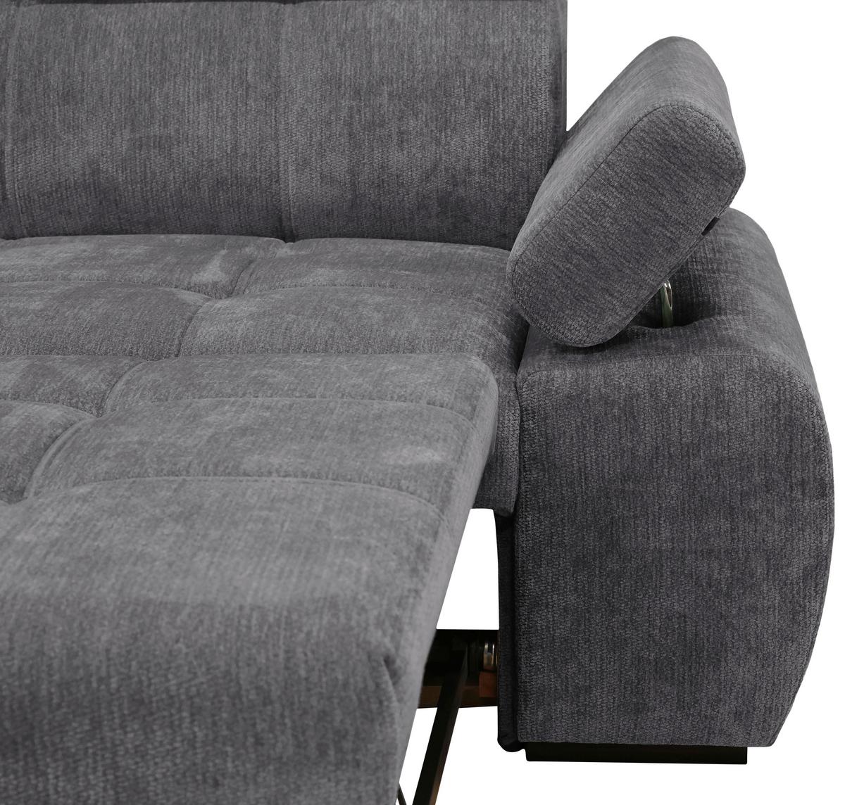 Kutna Garnitura Vegas - tamno siva/crna, Design, drvo/tekstil (173/294cm) - Modern Living