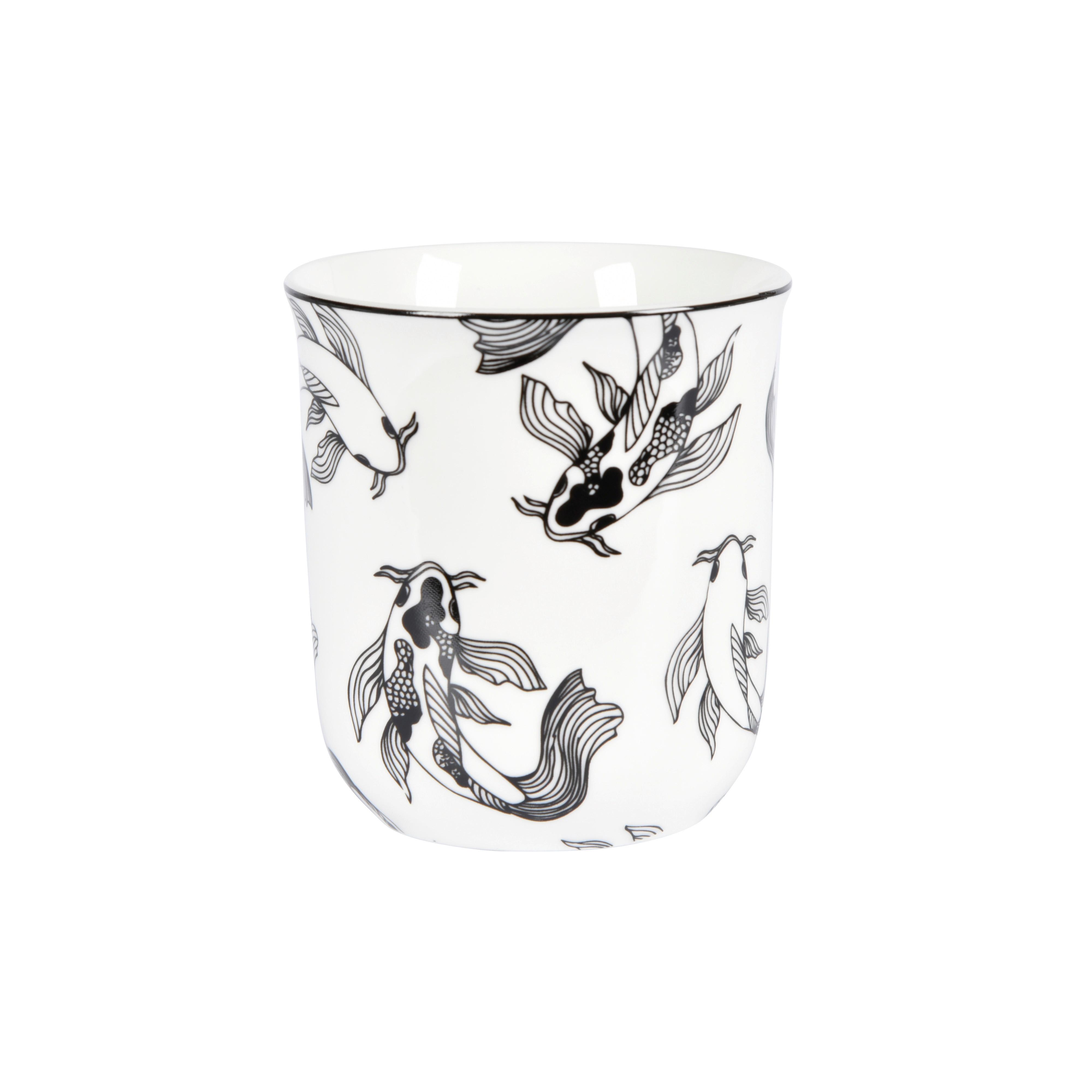 Kaffeebecher Shiva aus Porzellan ca. 300ml - Schwarz/Weiß, LIFESTYLE, Keramik (8,4/9,2cm) - Mömax