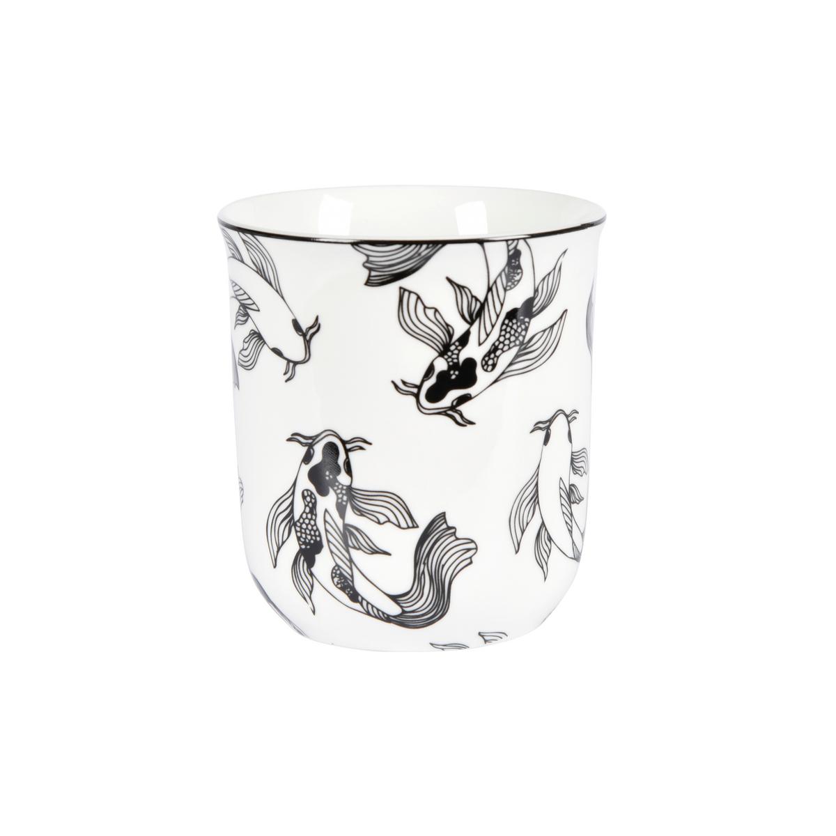 Kaffeebecher Shiva aus Porzellan ca. 300ml - Schwarz/Weiß, LIFESTYLE, Keramik (8,4/9,2cm) - Mömax
