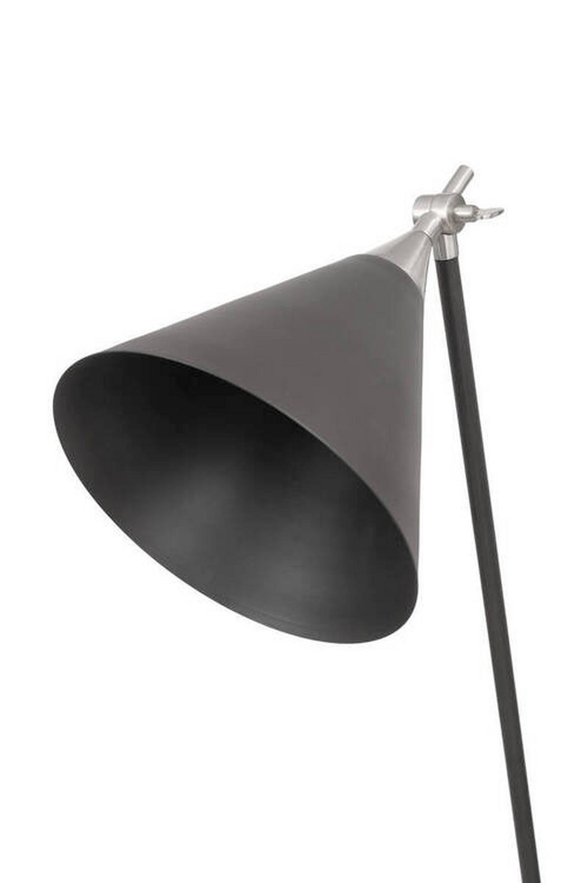 Stehleuchte Uzuhf-Siv - Silberfarben/Schwarz, Design, Kunststoff/Metall (30/148/42cm) - Kayoom