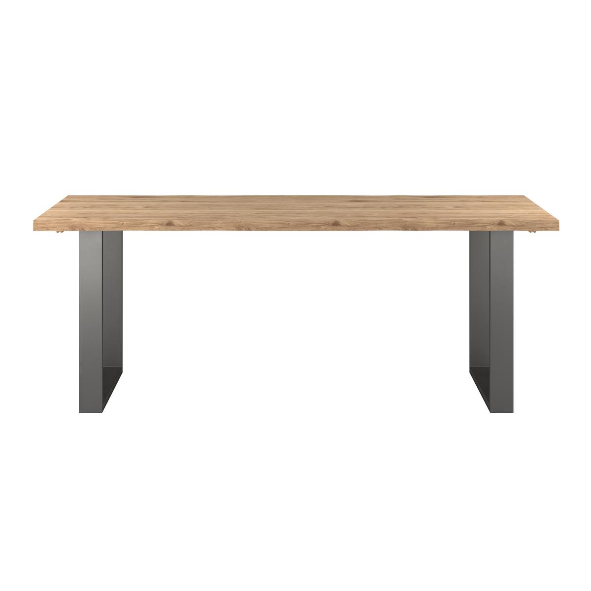 Masă WOOD 200 - culoare natur/negru, Konventionell, lemn/metal (200/75/100cm) - James Wood