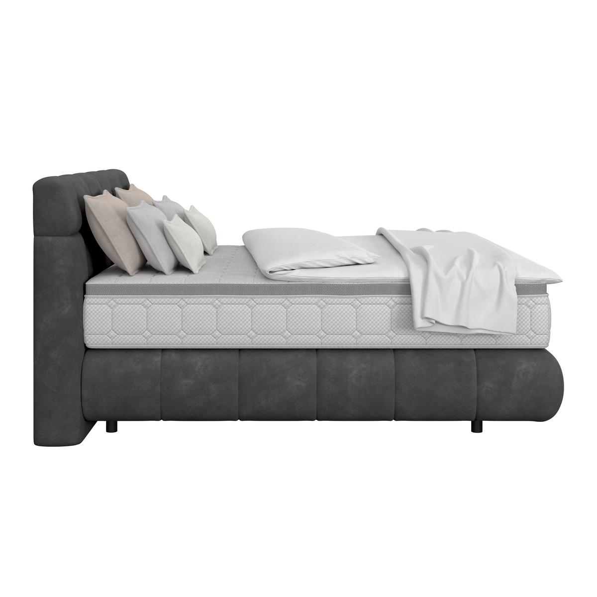 Boxspring Krevet Nobu - crna/antracit, Trend, drvo/tekstil (140/200cm) - Premium Living