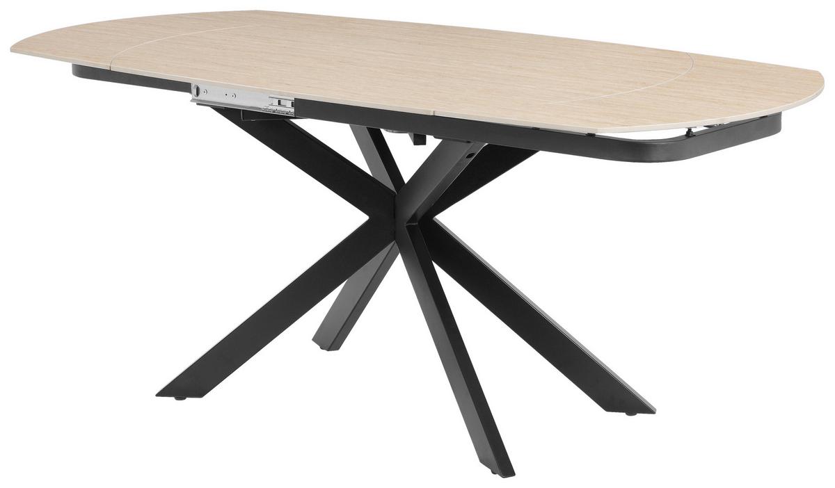 Raztegljiva Miza Senna, Bež, 120-180x90 - črna/bež, Moderno, kamen/kovina (120-180/90/75.5-79cm) - P & B