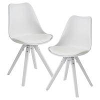 Set Stolov Wohnling - bela, Moderno, umetna masa/tekstil (49/87/52cm) - MID.YOU