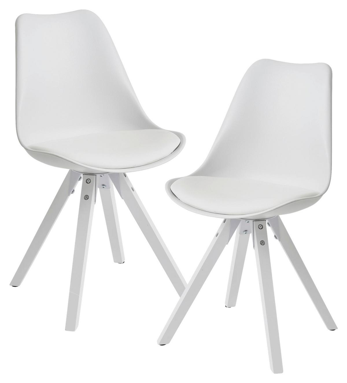 Set Stolov Wohnling - bela, Moderno, umetna masa/tekstil (49/87/52cm) - MID.YOU