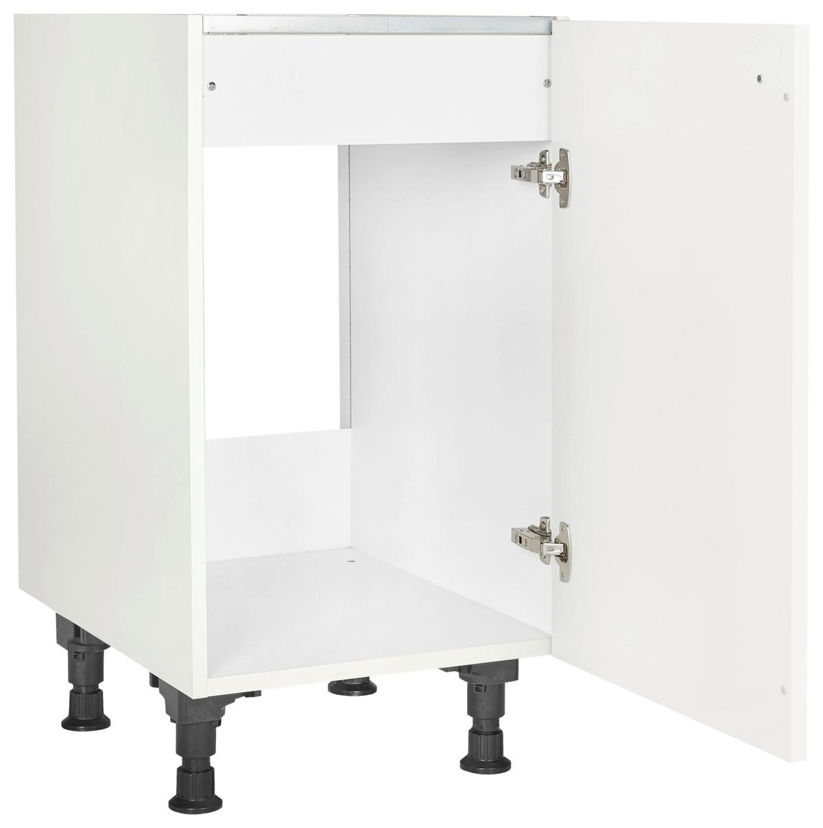 Spülenunterschrank Cascada Weiß - Schwarz/Weiß, MODERN, Holzwerkstoff/Metall (45/87/56cm) - Nobilia