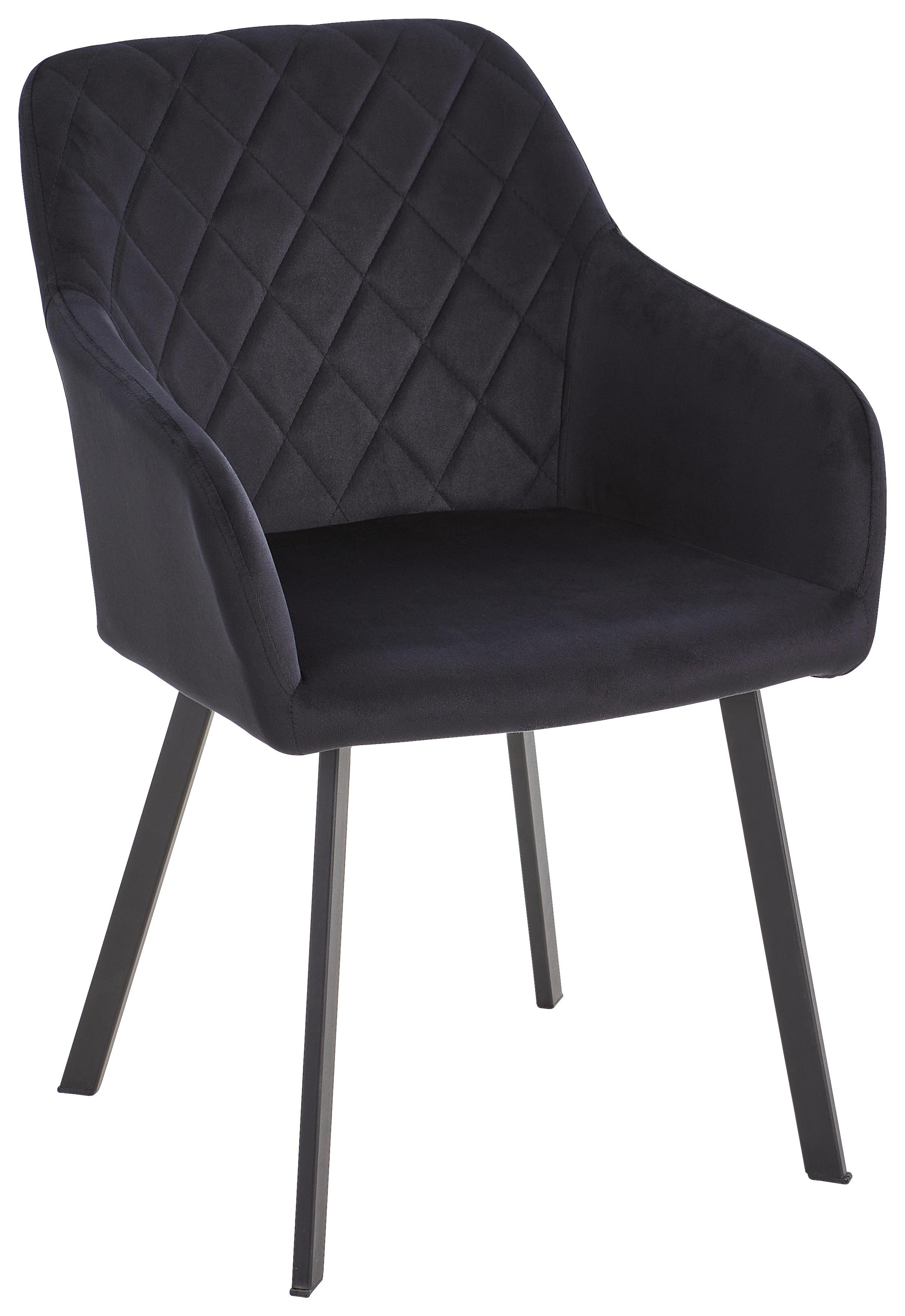 KRZESŁO Z PODŁOKIETNIKAMI LUCY - czarny, Modern, metal/drewno (54/87/64cm) - Livetastic