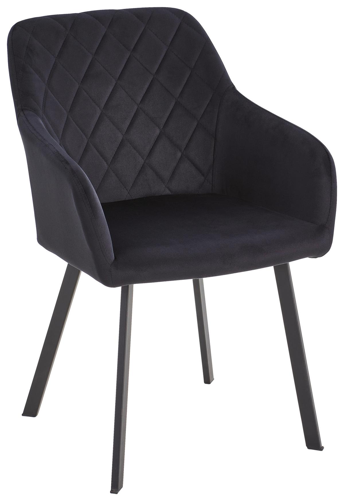 KRZESŁO Z PODŁOKIETNIKAMI LUCY - czarny, Modern, metal/drewno (54/87/64cm) - Livetastic