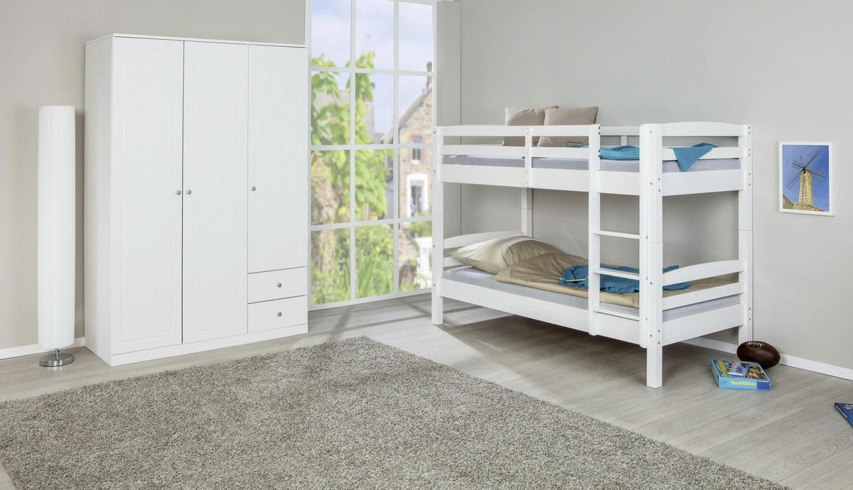 Etagenbett Rick Weiß - Naturfarben/Weiß, MODERN, Holz (90/190cm) - MID.YOU