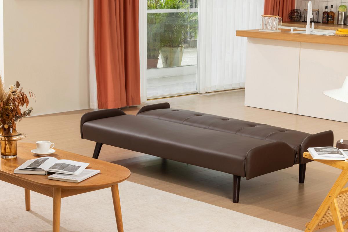 Zofa S Posteljno Funkcijo Rotterdam, Rjava - temno rjava/rjava, Basics, tekstil/les (185/77/91cm) - P & B