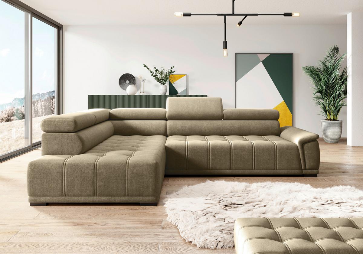 Kutna Garnitura Gremio - crna/taupe, Moderno, tekstil/plastika (106/283cm) - Modern Living