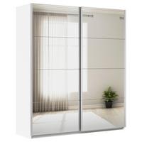 Ormar S Kliznim Vratima Feldkirch - bijela/srebrne boje, Moderno, staklo/drvni materijal (181/210/62cm) - Modern Living