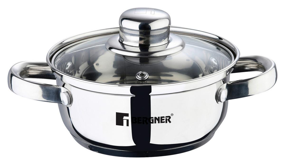 Kochtopfset Viena Silberfarben, 8-teilig - Transparent/Silberfarben, KONVENTIONELL, Glas/Metall (42.2/24.2/15.7cm) - BERGNER